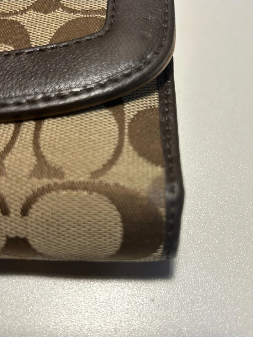 Coach Vintage Khaki Signature Canvas Turnlock Wallet